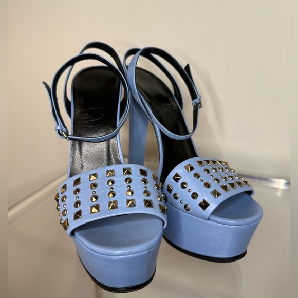 Gucci Studded Platform Sandals Baby Blue Size 37 - Picture 7 of 14